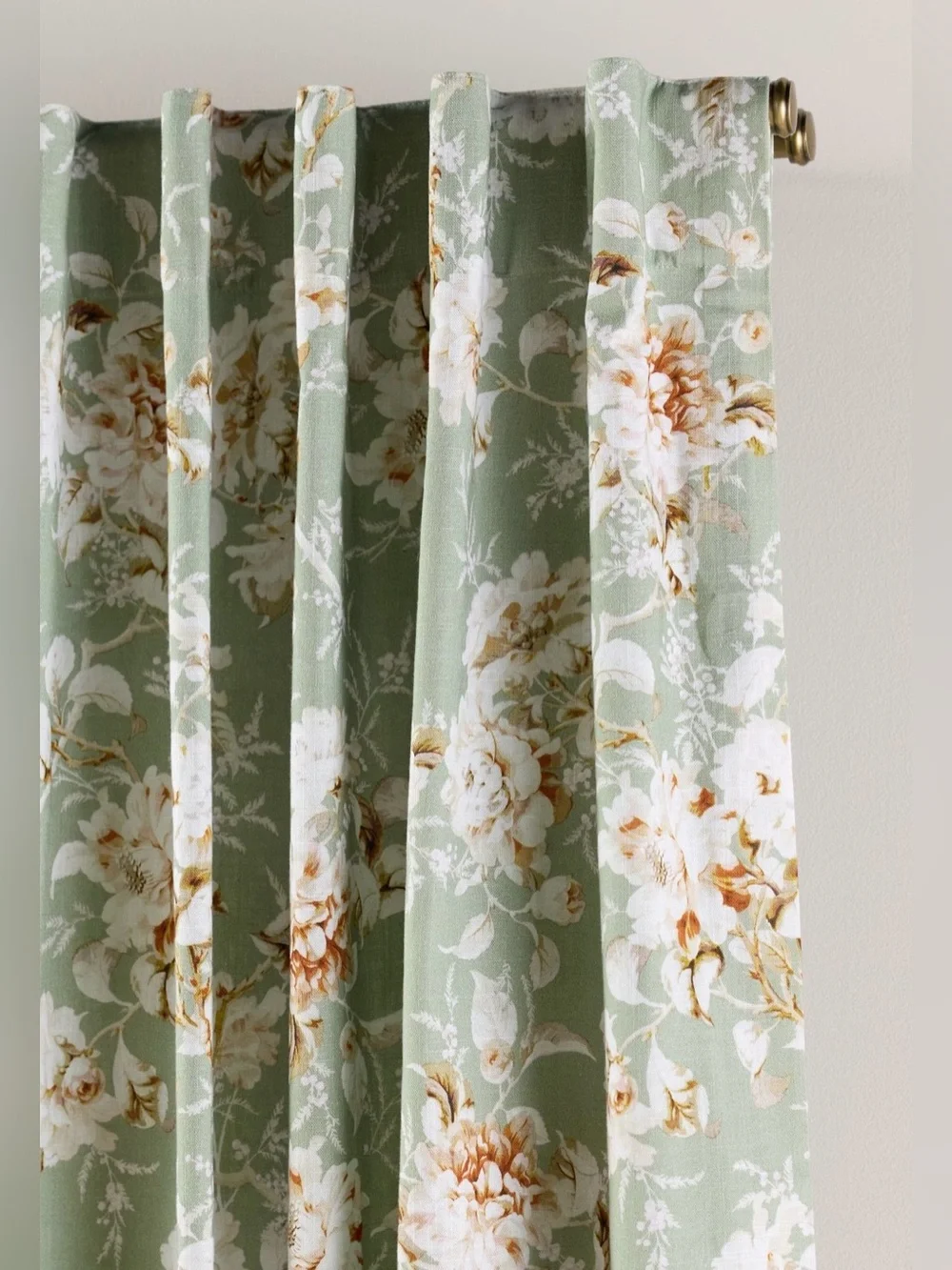 Anthropologie Frida Cotton Printed Floral Curtain, 1 Panel